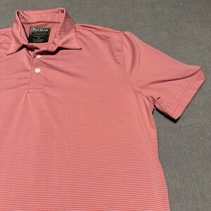 Jos. A Bank Traveler‎ Pink Polo Shirt Men's Medium Tailored Fit Short Sleeve